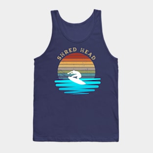 Retro Sunset With Surfer On The Open Waves Tank Top